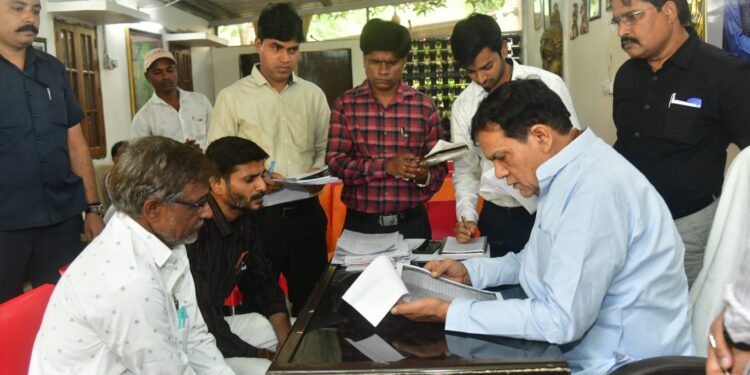 Urban Development and Energy Minister A.K. Sharma held a public hearing at his camp office