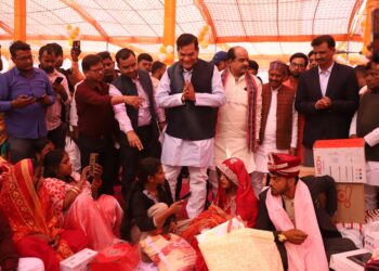 Urban Development & Energy Minister A.K Sharma attended the Chief Minister Mass Marriage Ceremony as Chief Guest during his visit to Mau