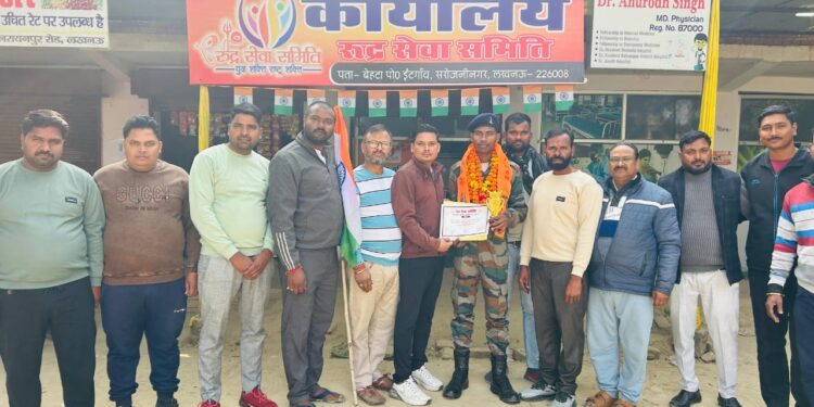 Behta Village Proud as Sumit Kumar Joins Indian Army, Honoured by Rudra Seva Committee