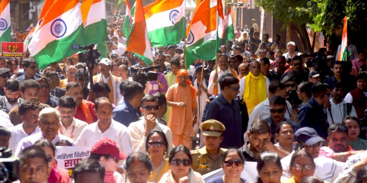 Chief Minister Yogi Adityanath takes to the Streets for women Rights