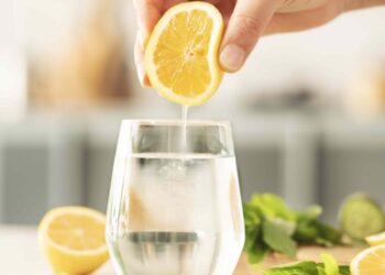 drinking lemon water