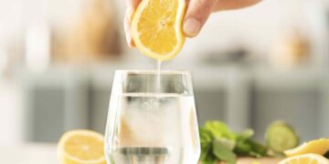 drinking lemon water