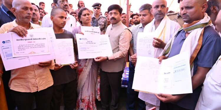 Minister Nandi Hands Over ₹15 Lakh Cheque Sanctioned by CM to Triple Murder Victims’ Family